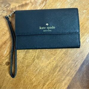 Kate Spade New York Black Leather Wristlet Wallet